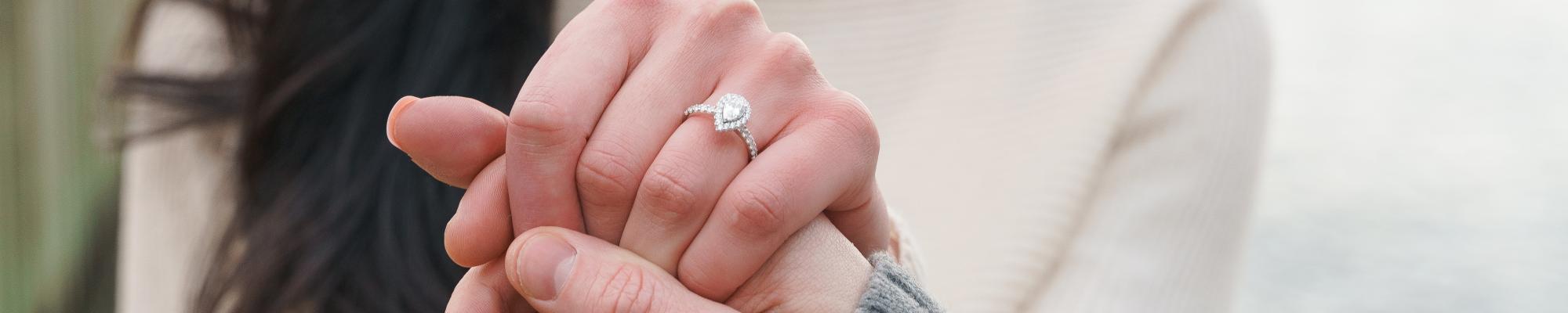 Woman wearing diamond ring