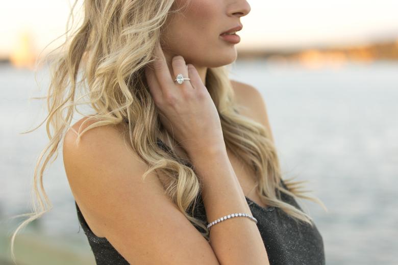 young woman wearing bella moda jewellery