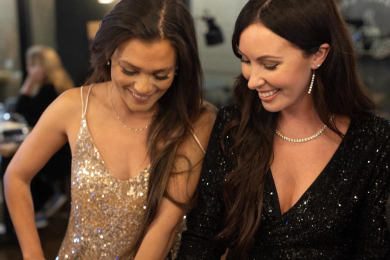 young women chatting and wearing bella moda jewellery